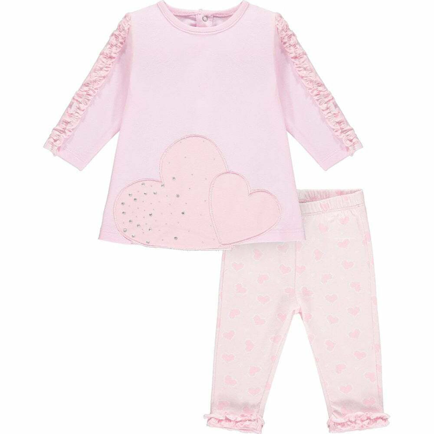 Younger Girls Pink Heart Leggings Set, 1, hi-res