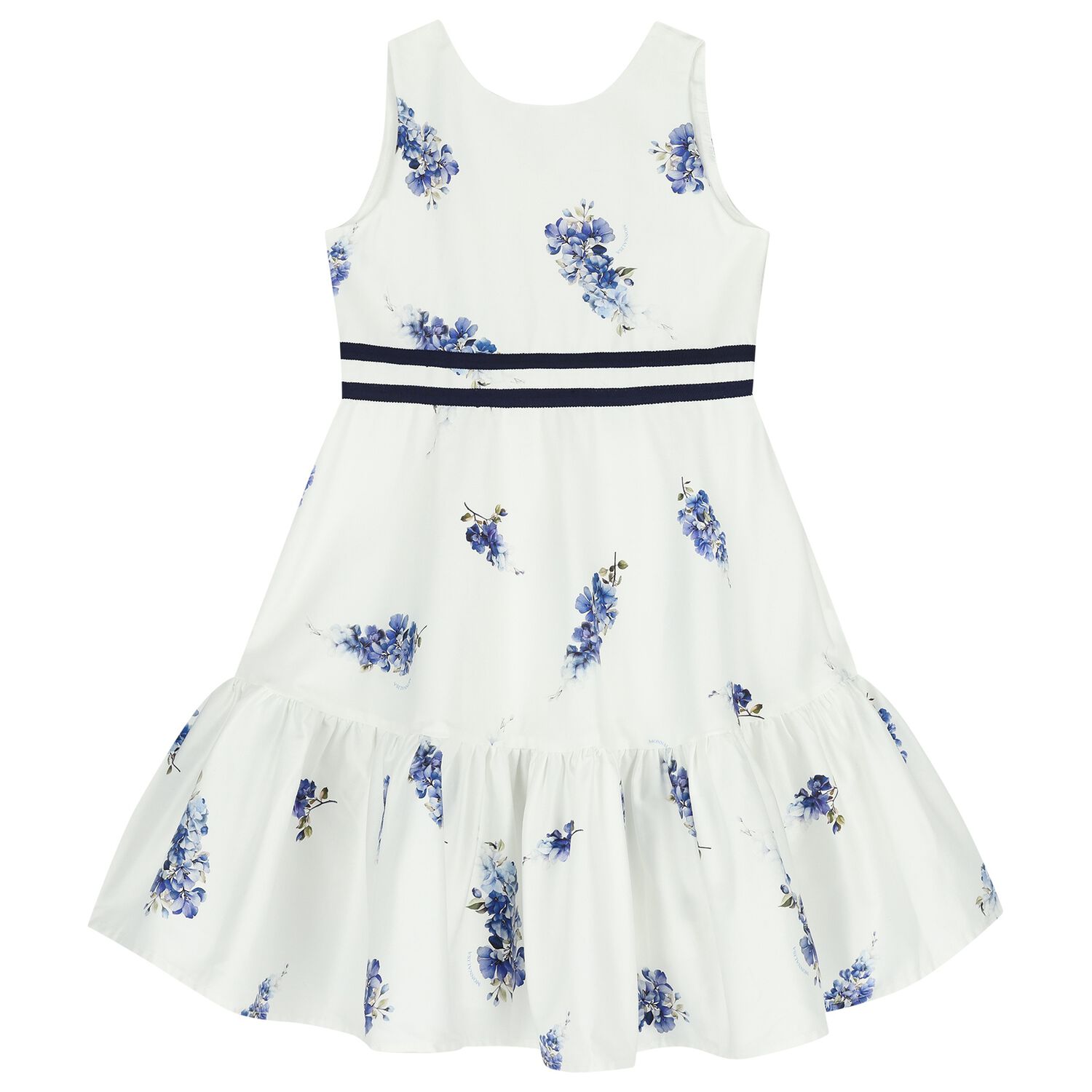 Girls White & Purple Floral Dress, 2, hi-res