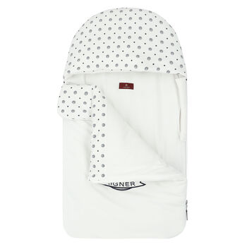 Baby Boys White & Navy Logo Nest