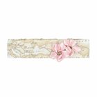 Baby Girls Beige & Pink Geo Map Floral Headband, 1, hi-res