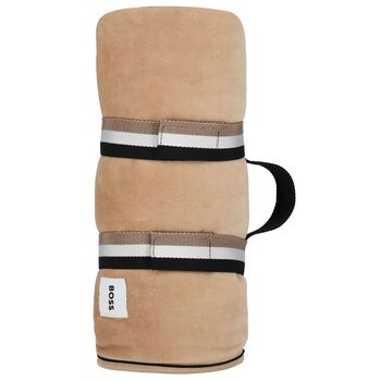 Beige & White Logo Padded Blanket