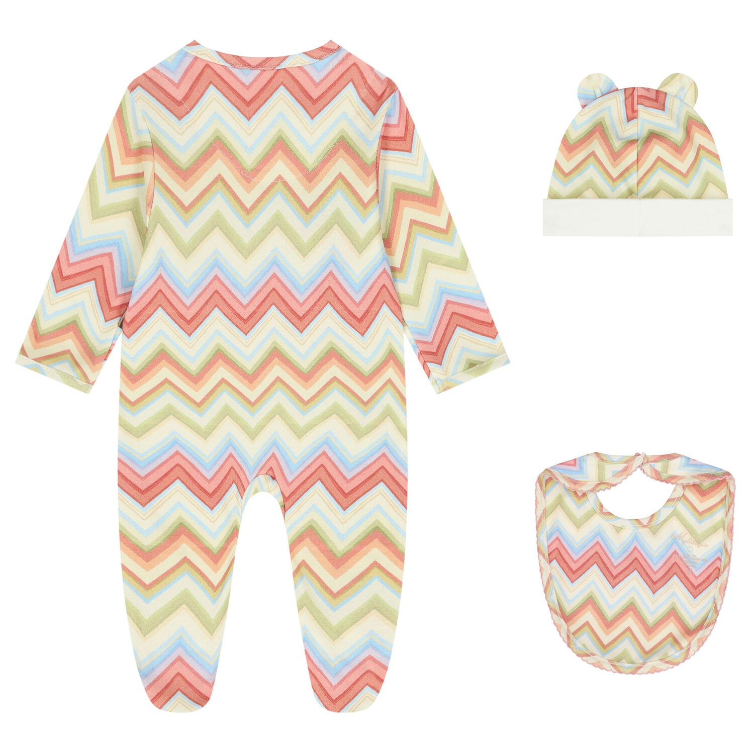 Multi-Coloured Zig Zag Babygrow Gift Set , 2, hi-res