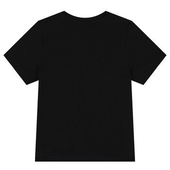 تيشيرت أولاد بالشعار باللون الأسود  