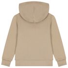 Boys Beige Logo Hooded Top, 1, hi-res