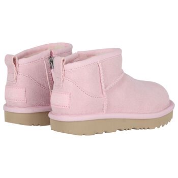 Girls Pink Classic Ultra Mini Suede Boots