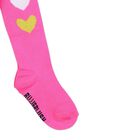Girls Pink Hearts Tights, 2, hi-res