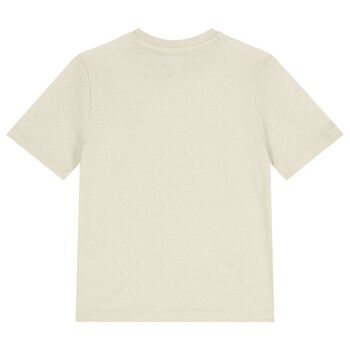 Boys Mini Me Ivory Logo T-Shirt