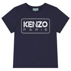 Boys Navy Blue Logo T-Shirt, 2, hi-res