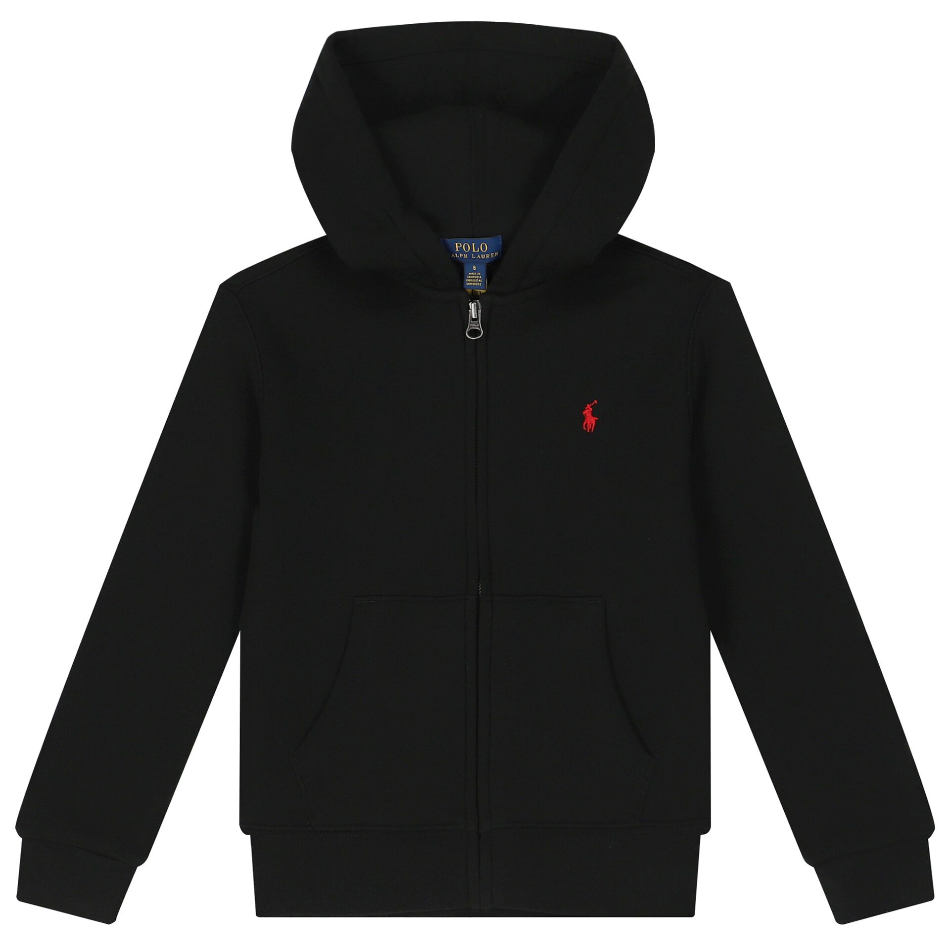 Ralph Lauren Boys Black Logo Hooded Zip Up Top Junior Couture