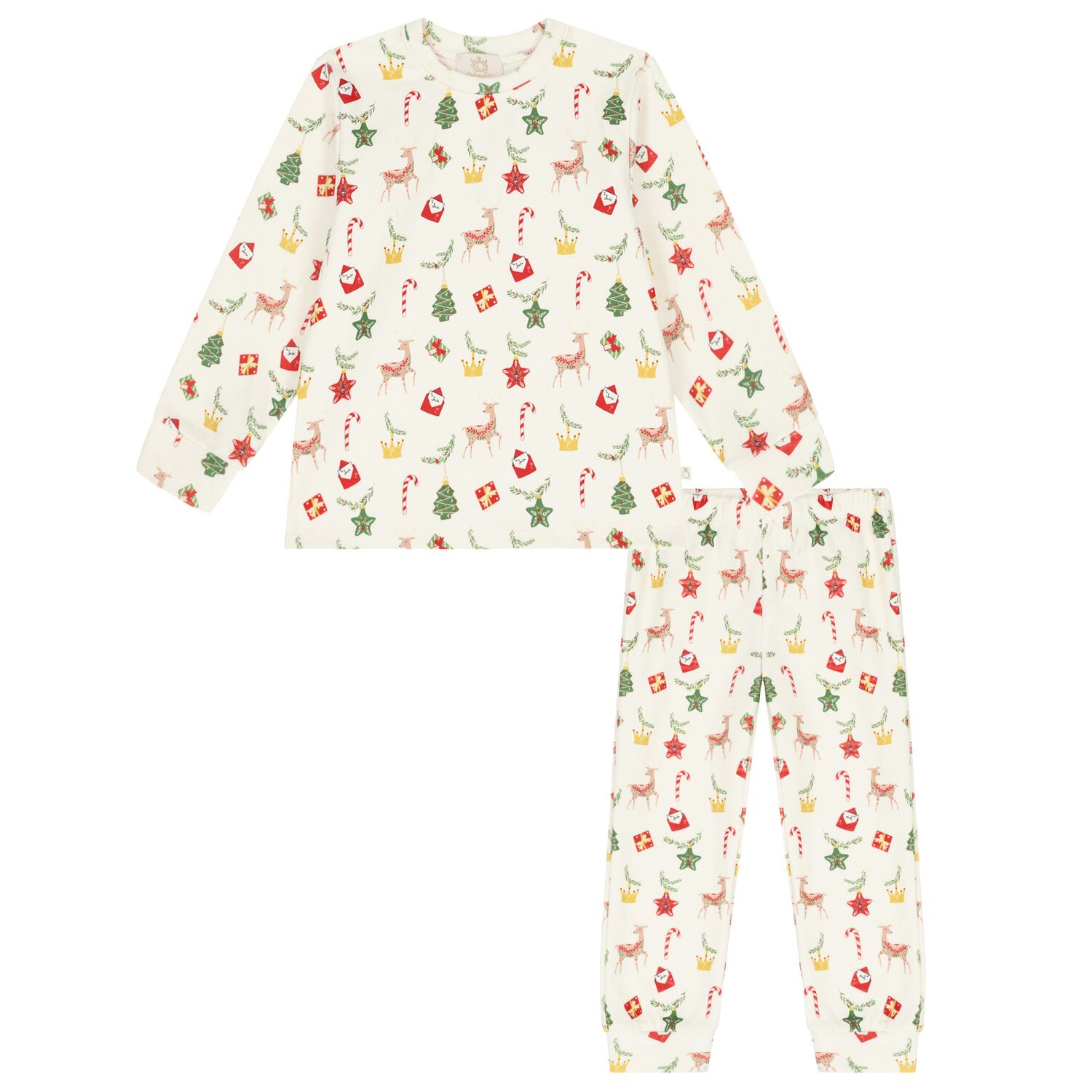 Boys Ivory Festive Pyjamas, 1, hi-res image number null