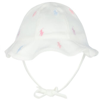 Baby Girls White Logo Hat