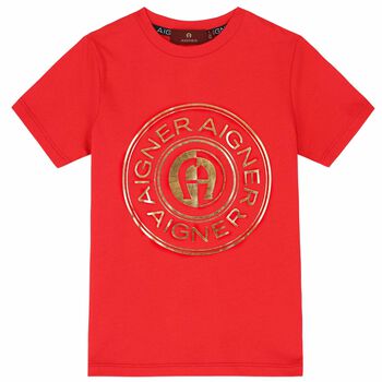 Boys Red & Gold Logo T-Shirt