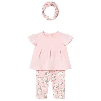 Baby Girls Pink Teddy Bear Leggings Set