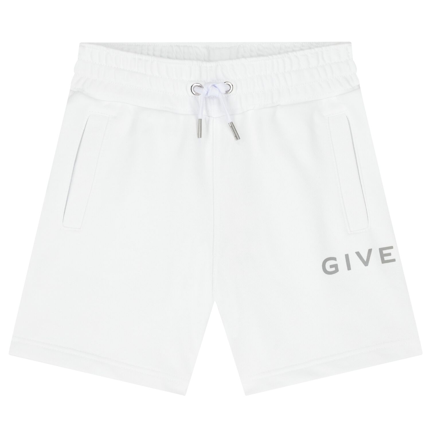 Boys White Logo Shorts, 2, hi-res