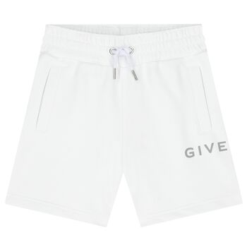 Boys White Logo Shorts