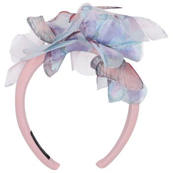 Girls Pink Butterfly Headband