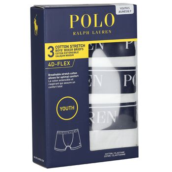 Boys White Logo Boxer Shorts (3-Pack)