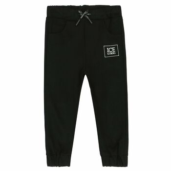 Younger Boys Black Logo Joggers