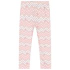 Girls White Zig Zag Leggings, 1, hi-res