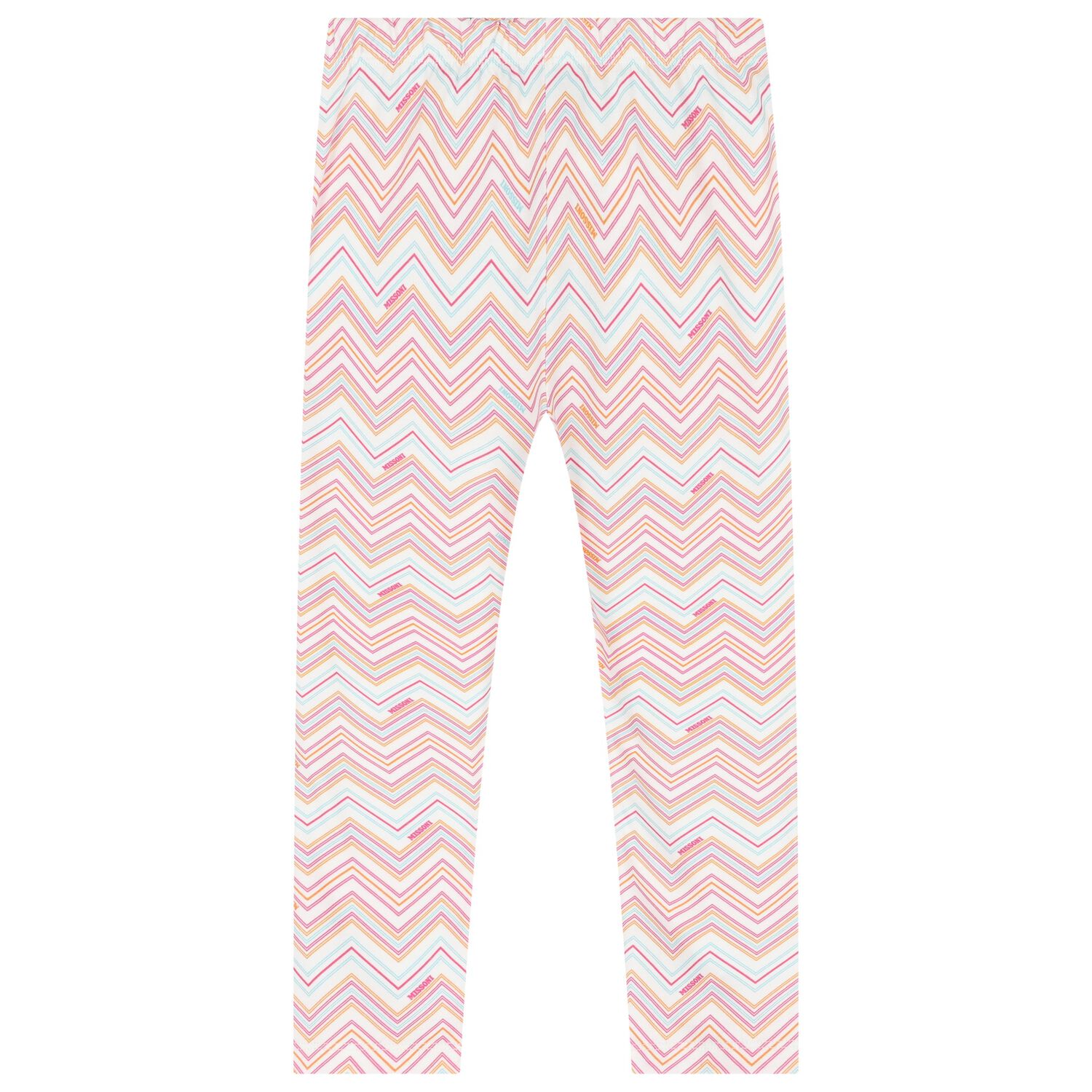 Girls White Zig Zag Leggings, 1, hi-res image number null
