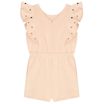 Girls Pink Logo Playsuit