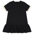 Girls Black & Ivory Logo Dress, 2, hi-res