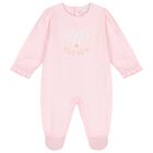 Baby Girls Pink Heart Babygrow, 2, hi-res