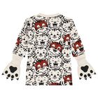 Younger Girls Beige Tiger Long Sleeve Dress, 1, hi-res