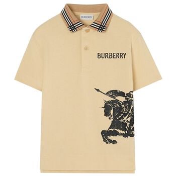 Boys Beige EKD Logo Polo Shirt