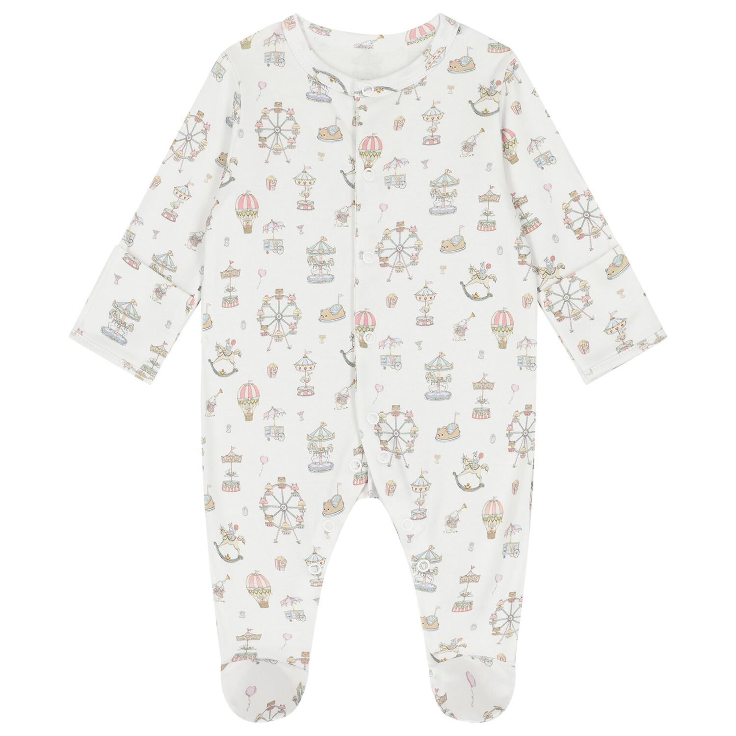 White Carousel & Hot Air Balloon Babygrow Gift Set, 1, hi-res