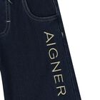 Boys Blue Logo Denim Shorts, 1, hi-res