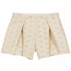 Girls Gold Spotted Shorts, 1, hi-res