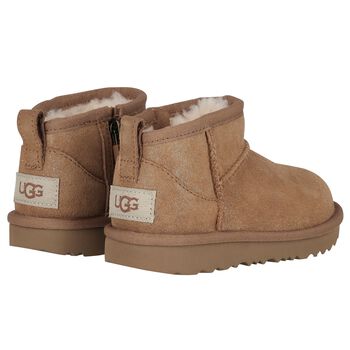 Girls Beige Classic Ultra Mini Suede Boots