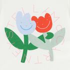 Younger Girls Ivory Flower Logo T-Shirt, 1, hi-res