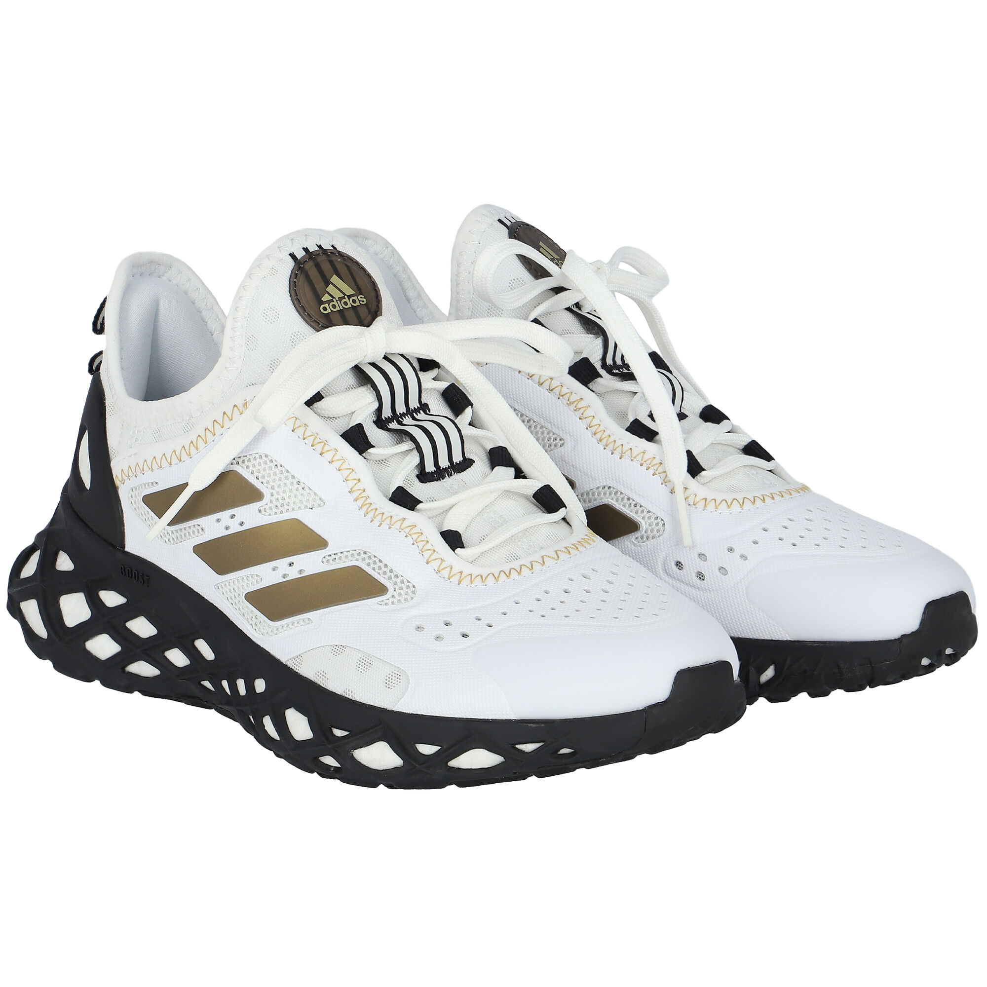 Adidas Kids White Web Boost J Trainers Junior Couture USA