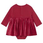 Baby Girls Red Bow Bodysuit Dress, 2, hi-res
