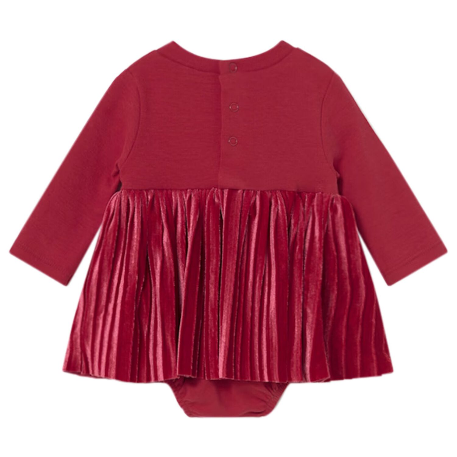 Baby Girls Red Bow Bodysuit Dress, 2, hi-res