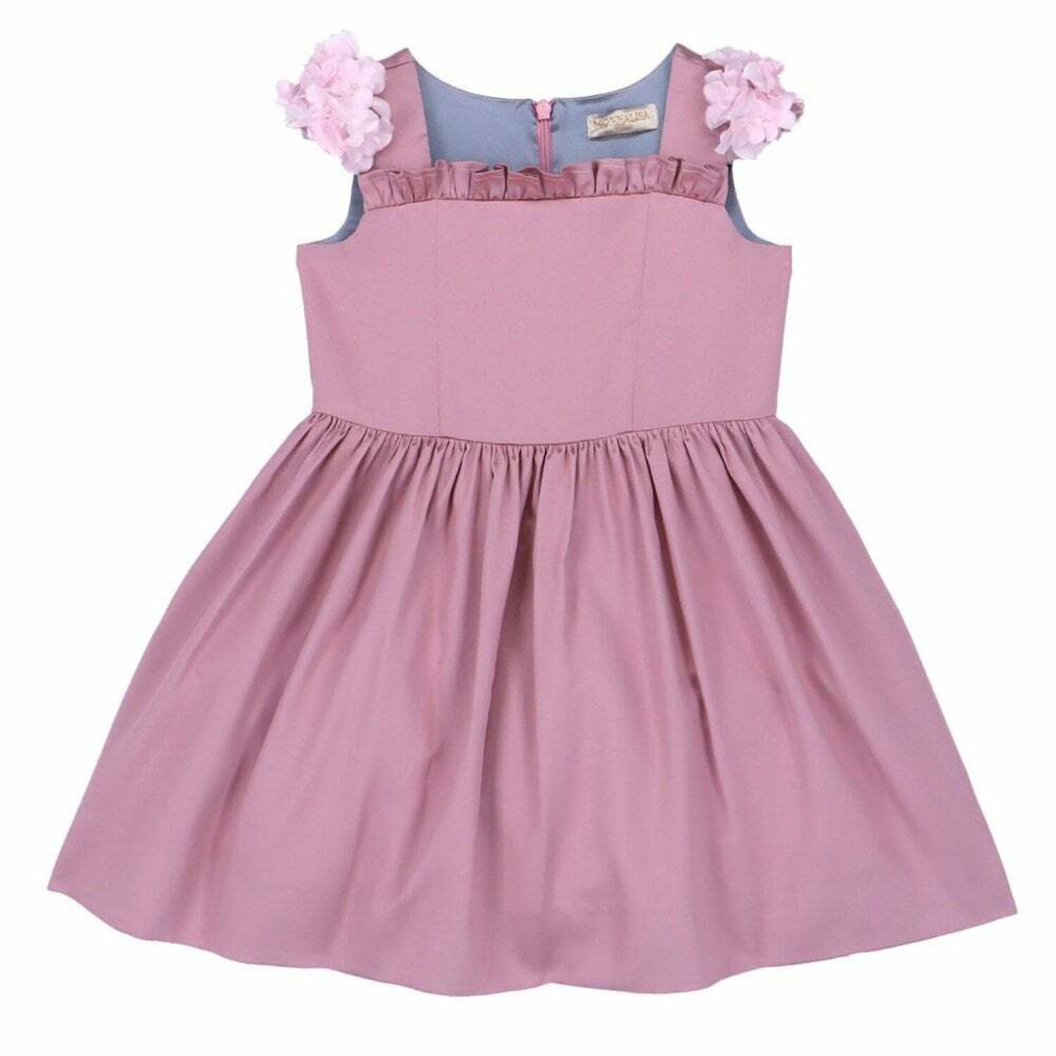 Girls Pink Satin Special Occasion Dress, 1, hi-res image number null