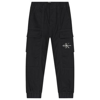 Boys Black Logo Joggers