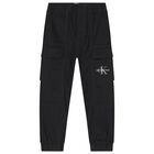 Boys Black Logo Joggers, 1, hi-res