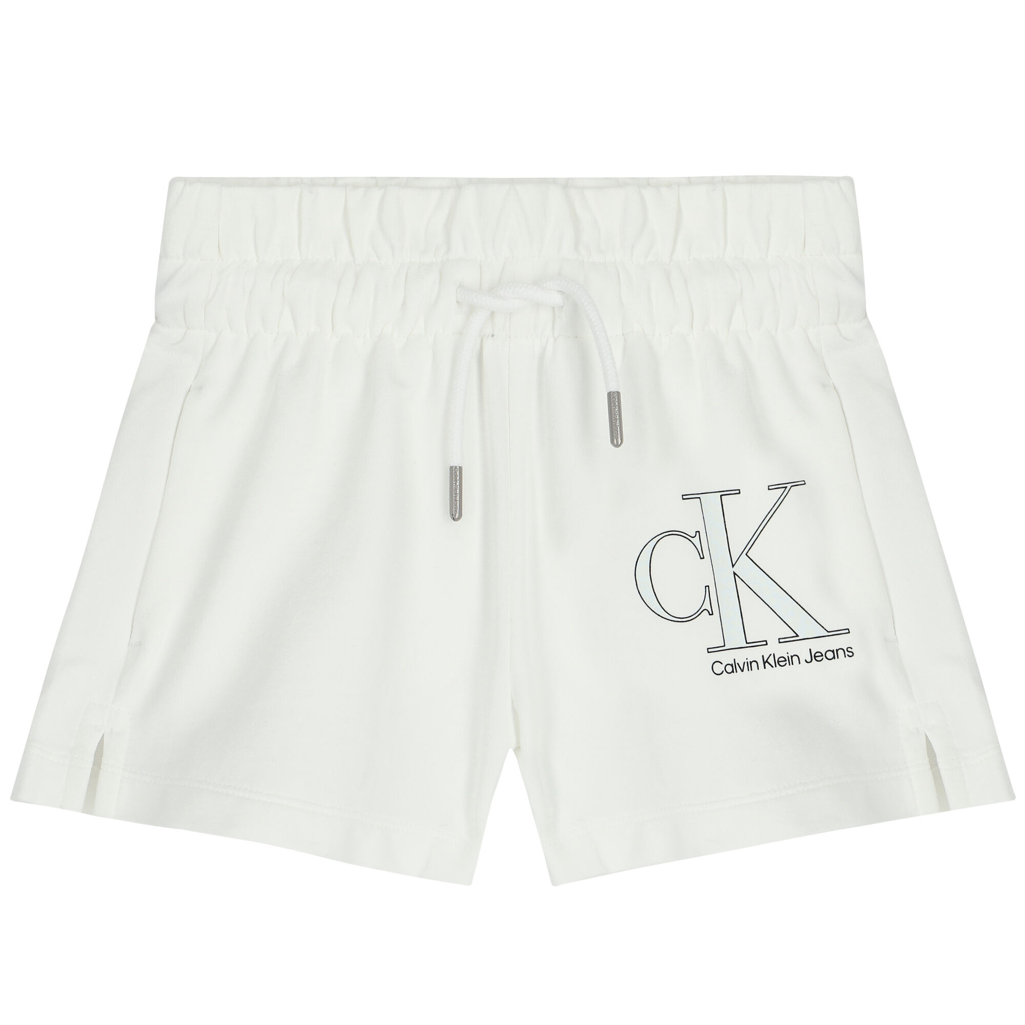 Calvin Klein Girls White Logo Shorts Junior Couture