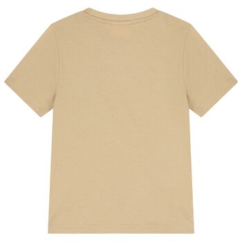 Boys Beige Logo T-Shirt