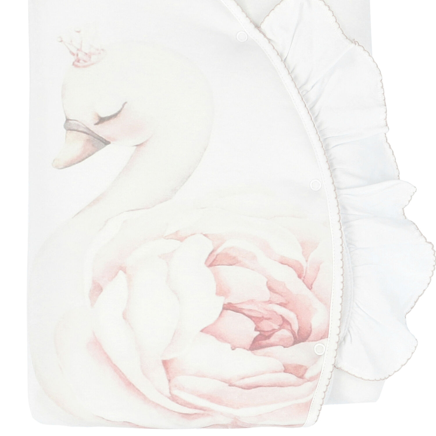 مدس بطبعة بجعة باللون الابيض, 1, hi-res image number null