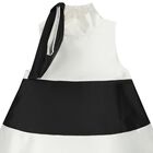 Girls Black & White Bow Dress, 1, hi-res