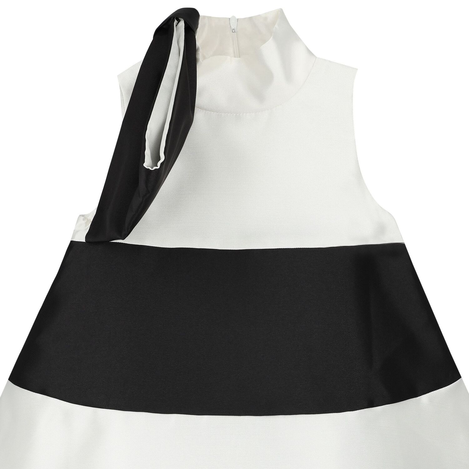 Girls Black & White Bow Dress, 1, hi-res image number null