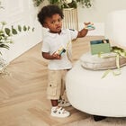 Younger Boys White & Gold Polo Shirt, 1, hi-res