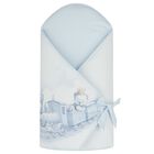 Baby Boys White & Blue Teddy & Train Nest, 1, hi-res