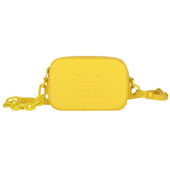 Girls Yellow Faux Leather Logo Bag