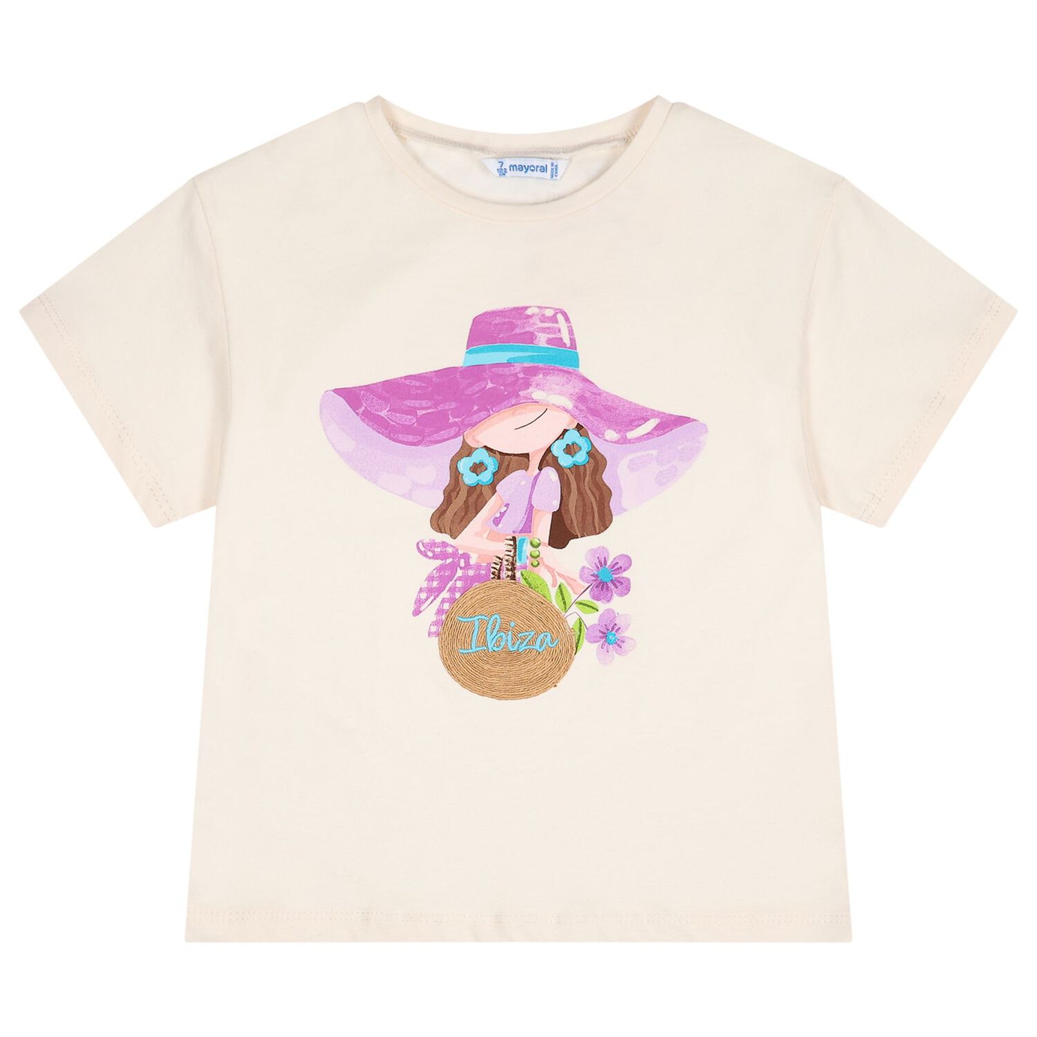 Girls Ivory & Lilac Shorts Set, 3, hi-res