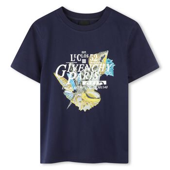 Boys Navy Blue Logo T-Shirt